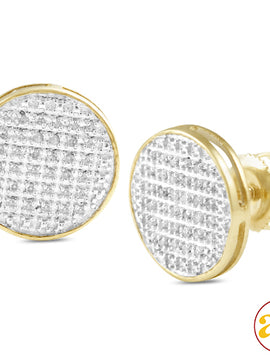 10KY 0.20CTW DIAMOND ROUND FLAT EARRINGS