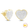 10KY 0.30CTW DIAMOND HEART DOME EARRINGS