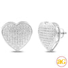 10KW 0.40CTW DIAMOND HEART DOME EARRINGS