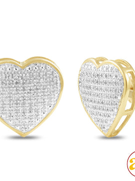 10KY 0.40CTW DIAMOND HEART DOME EARRINGS