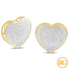 10KY 0.75CTW DIAMOND HEART DOME EARRINGS