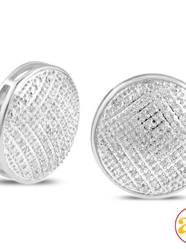 10KW 0.35CTW DIAMOND DOME DISC EARRINGS