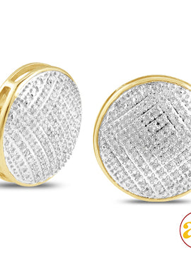 10KY 0.35CTW DIAMOND DOME DISC EARRINGS