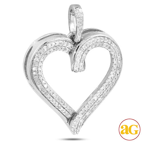 10KW 0.25CTW DIAMOND HEART PENDANT