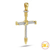 10KY 0.15CTW DIAMOND &quot;NAILS&quot; CROSS PENDANT