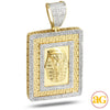 10KY 1.20CTW DIAMOND PHAROAH DOGTAG WITH GREEK KEY