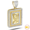 10KY 1.25CTW DIAMOND NEFERTITI DOGTAG WITH GREEK K