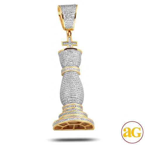 10KY 1.00CTW DIAMOND CHESS PIECE PENDANT