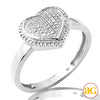 10KW 0.15CTW DIAMOND LADIES MICROPAVE HEART RING