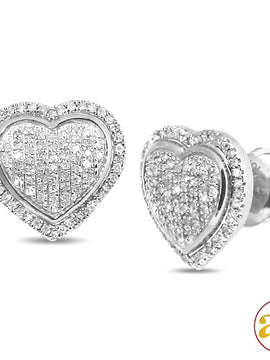 10KW 0.30CTW DIAMOND HEART EARRINGS