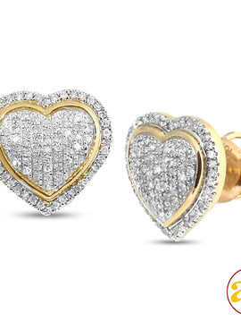 10KY 0.30CTW DIAMOND HEART EARRINGS