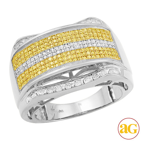 10KW 1.00CTW YELLOW DIA FANCY MENS RING