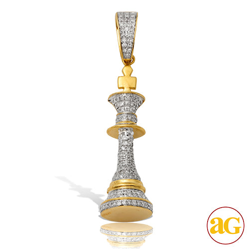 10KY 0.40CTW DIAMOND CHESS PIECE PENDANT