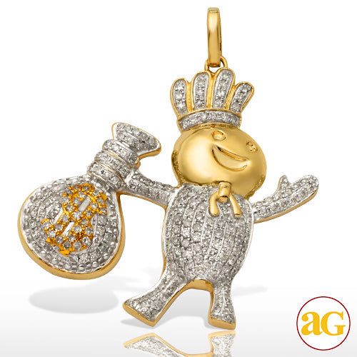 10KY 1.15CTW YELLOW AND WHITE DIAMOND &quot;DOUGH BOY&quot;