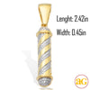 10KY 1.00CTW DIAMOND BARBER POLE PENDANT