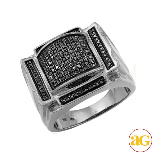 10KW 0.50CTW BLACK DIA FANCY MENS RING