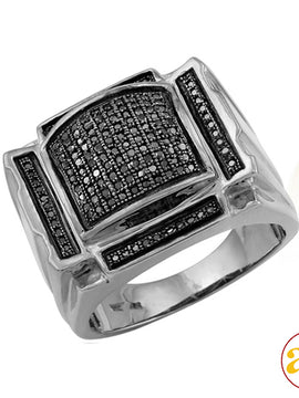 10KW 0.50CTW BLACK DIA FANCY MENS RING