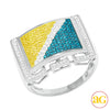 10KW 0.75CTW BD+WD+YD MENS RING