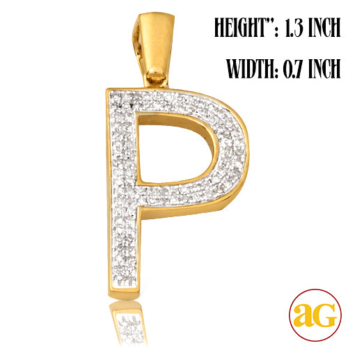 10KY 0.20CTW DIAMOND INITIAL PENDANT - &quot;P&quot;