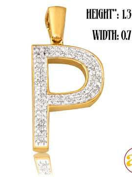 10KY 0.20CTW DIAMOND INITIAL PENDANT - "P"