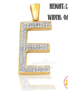 10KY 0.20CTW DIAMOND INITIAL PENDANT - "E"