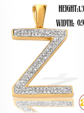 10KY 0.25CTW DIAMOND INITIAL PENDANT - "Z"