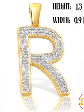 10KY 0.25CTW DIAMOND INITIAL PENDANT - "R"