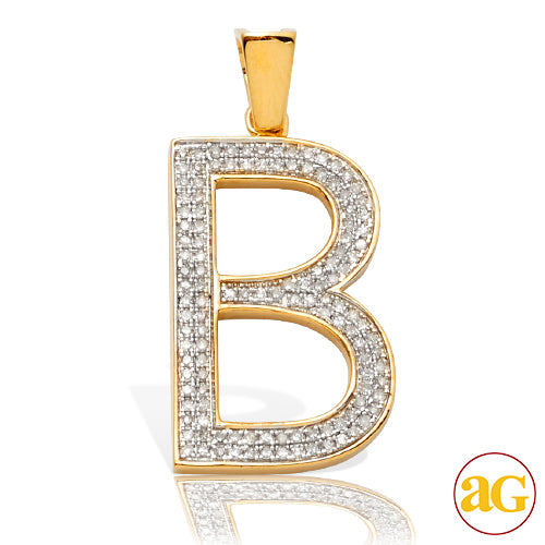 10KY 0.25CTW DIAMOND INITIAL PENDANT - &quot;B&quot;