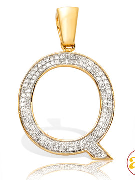 10KY 0.25CTW DIAMOND INITIAL PENDANT - "Q"