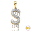 10KY 0.35CTW DIAMOND DRIPPING INITIAL PENDNAT