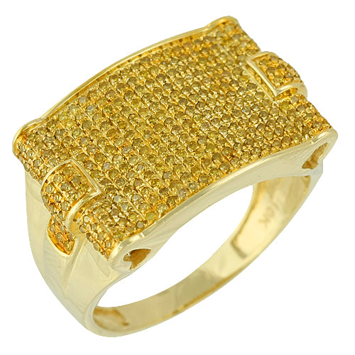 10KY 1.00CTW YELLOW DIAMOND MENS RING