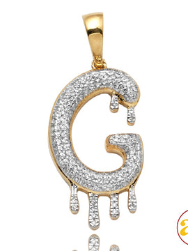 10KY 0.50CTW DIAMOND DRIPPING INITIAL PENDNAT