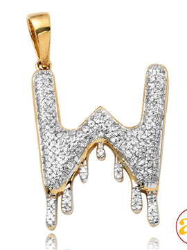 10KY 0.45CTW DIAMOND DRIPPING INITIAL PENDANT