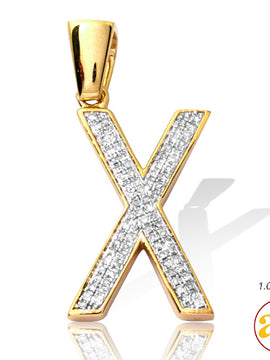 10KY 0.20CTW DIAMOND INITIAL PENDANT - "X"