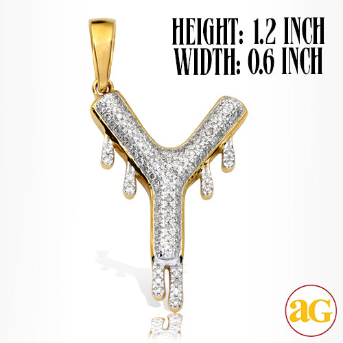 10KY 0.25CTW DIAMOND DRIPPING INITIAL PENDANT