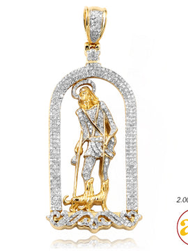 14KY 0.90CTW DIAMOND ST. LAZARUS PENDANT