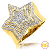 10KY 1.00CTW DIAMOND MICROPAVE 3-D MENS STAR RING