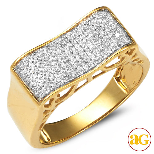 10KY 0.35CTW MICROPAVE DIAMOND MENS RING