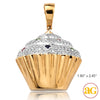 10KY 0.40CTW DIAMOND CUPCAKE PENDANT WITH COLORED