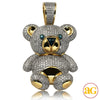 10KY 2.75CTW GREEN AND WHITE DIAMOND TEDDY BEAR