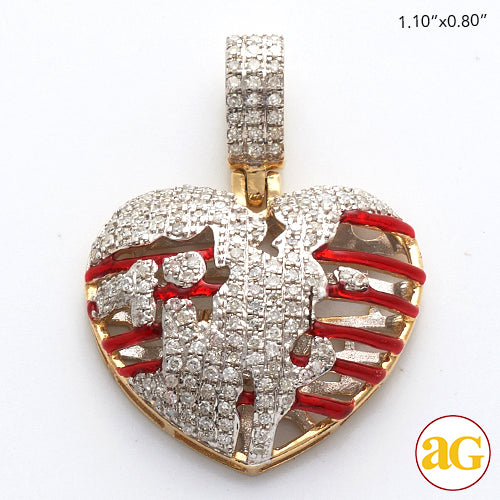 10KY 0.55CTW DIAMOND BROKEN HEART RIBCAGE PENDANT