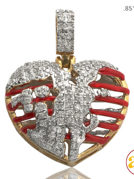 10KY 0.35CTW DIAMOND BROKEN HEART RIBCAGE PENDANT