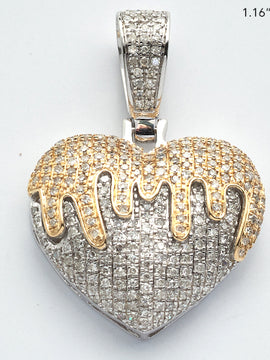 10KW+Y 0.80CTW DIAMOND HEART PENDANT