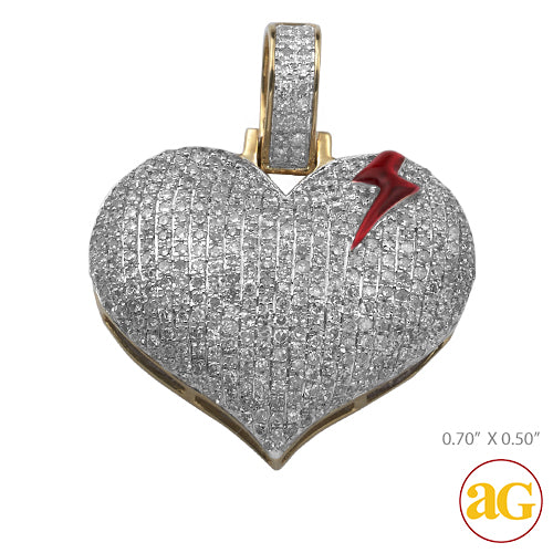 10KY 0.40CTW DIAMOND HEART PENDANT