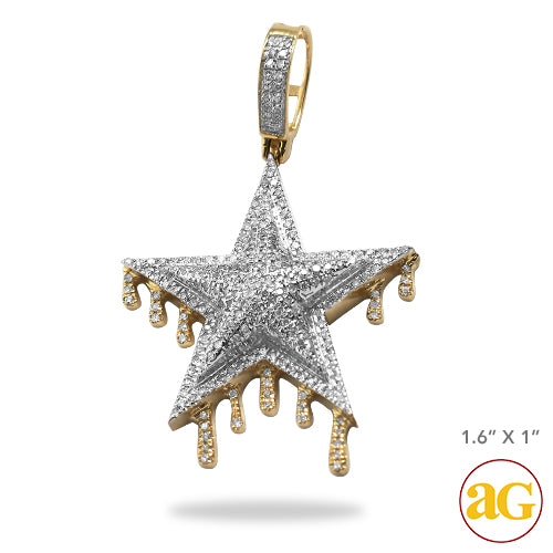 10KY 0.65CTW DIAMOND DRIPPING STAR PENDANT