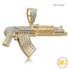 10KY 0.65CTW DIAMOND AK-47 GUN PENDANT