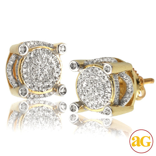 10KY 0.50CTW MICROPAVE DIAMOND 3-D DISC EARRINGS