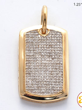 10KY 0.40CTW MICROPAVE DIAMOND DOGTAG PENDANT