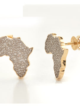 10KY 0.40CTW DIAMOND AFRICA EARRINGS