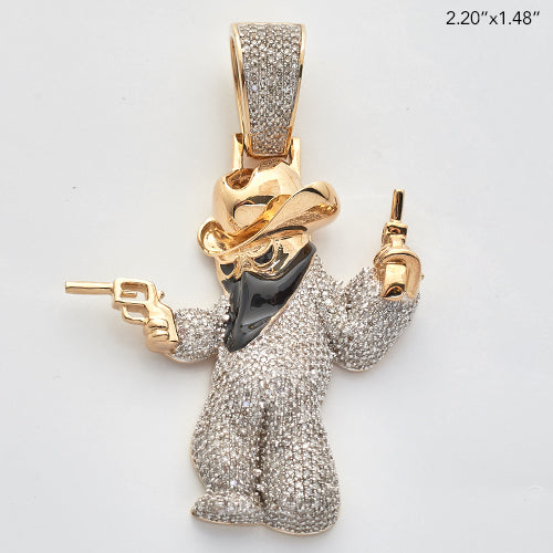 10KY 2.30CTW DIAMOND BANDIT FIGURE PENDANT